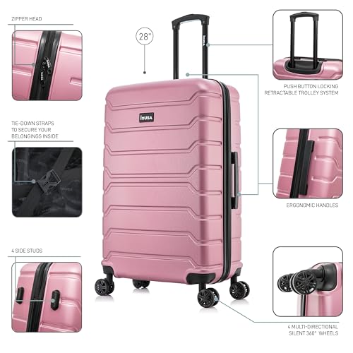 Image of InUSA TREND 28-Inch Large Hardside Spinner Luggage Lightweight Rose Gold