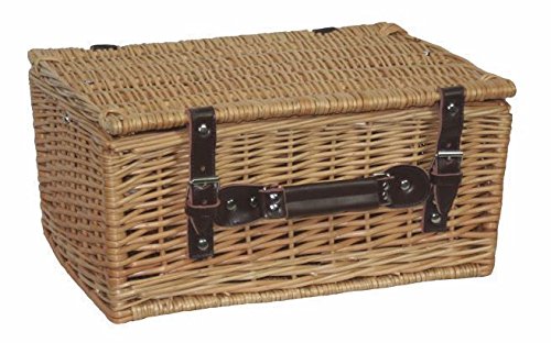 Willow Direct 16" Buff Picnic Hamper Basket, Brown, Medium