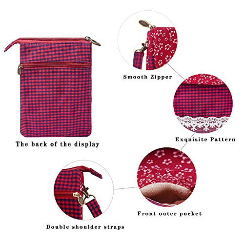 5 Pockets Canvas Crossbody Bag Purse for Women Summer Beach Bag Shoulder Bags Phone Bag Travel Bag Pouch Bags3