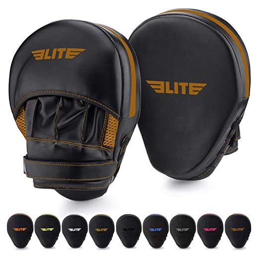 Elite Sports Boxing Mitts for Muay Thai MMA Sparring Training Punching Focus Punch Target Mitts and Pads (Copper)