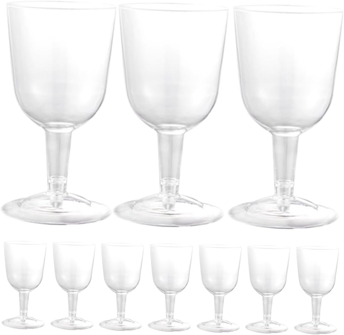 STOBAZA 48pcs Clear Plastic Wine Cups Reusable Party Goblets for Cocktails Juice and Drinks Unbreakable Drinkware for Home Wedding and Festivals