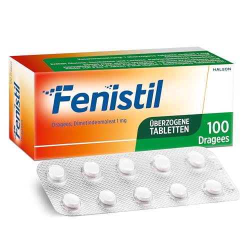 Fenistil Dragees, Dimetindenmaleat 1 mg pro überzogener Tablette, lindert Symptome bei allergischem Schnupfen und windpockenassoziiertem Juckreiz, 100 St.