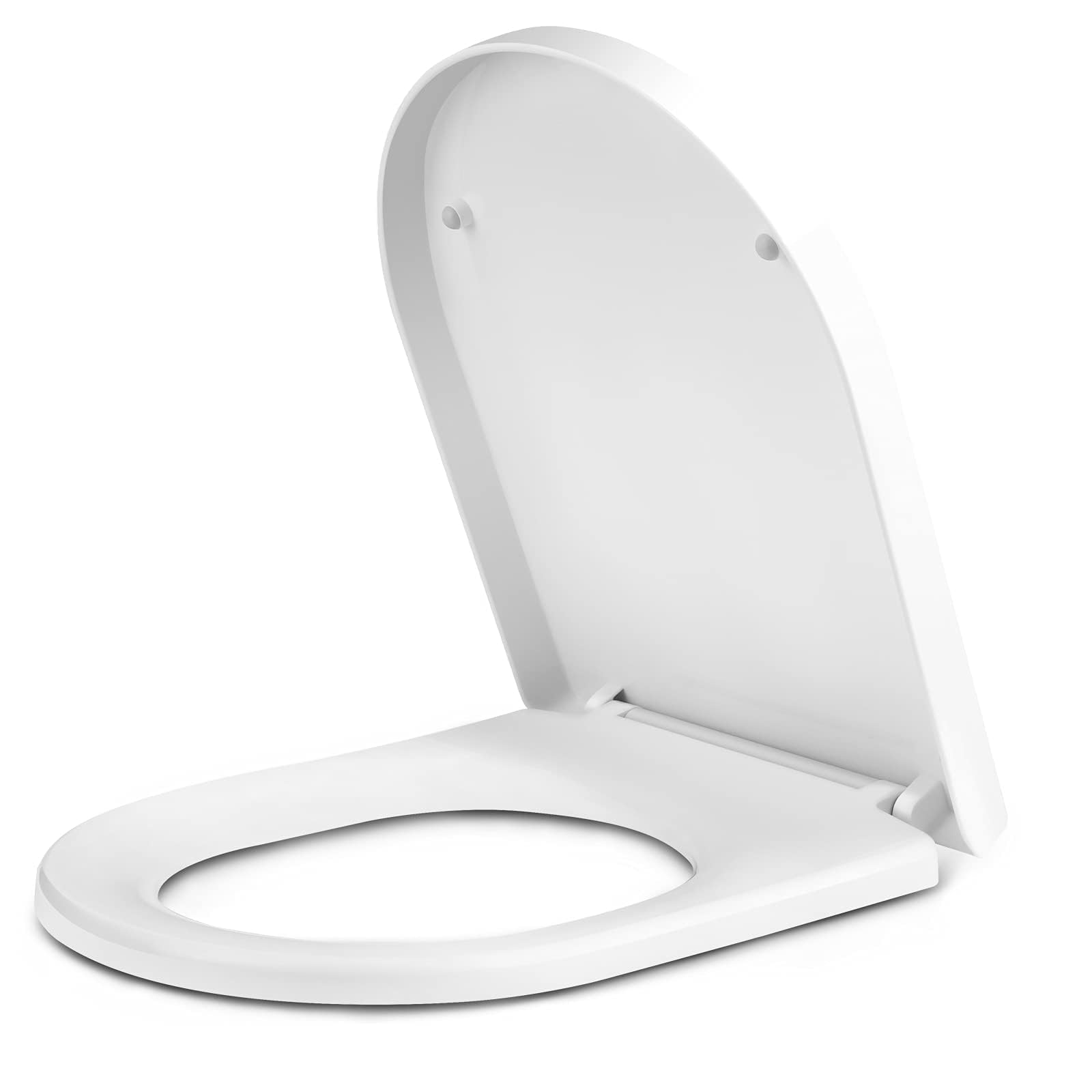 FLYIODFCXV Toilet seat, With Thickened Design Universal D Shape Toilet Lid with Non Slip Seat Bumpers(B)