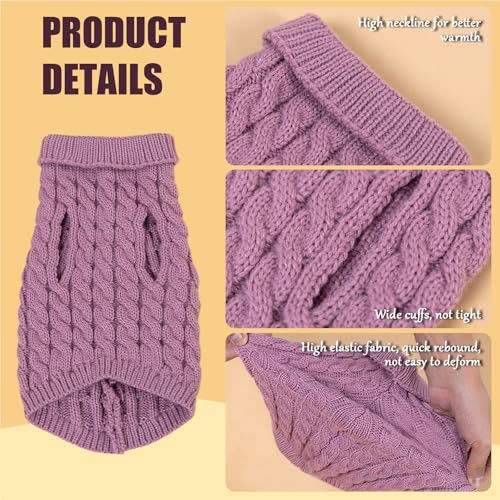 HTTDSLF 2 in 1 Hundepullover Welpenpullover Rollkragenpullover Warmer Wintermantel für kleine bis große Hunde Katzen (M, Grau/Rosa)