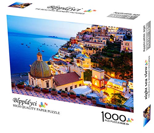 Jigsaw Puzzle 1000 Piece - Dreamy Positano - Signature Collection Twilight Sea Sight Large Puzzle Game Artwork for Adults Teens - Thumbnail 6