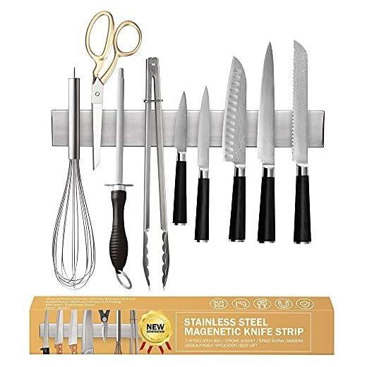 Barra Magnetica para Cuchillos Ninonly 30cm(12inch) Portacuchillos Magnetico Adhesivo, Acero Inoxidable Cuchillero Magnetico para Herramientas Otros Utensilios y Organizacion