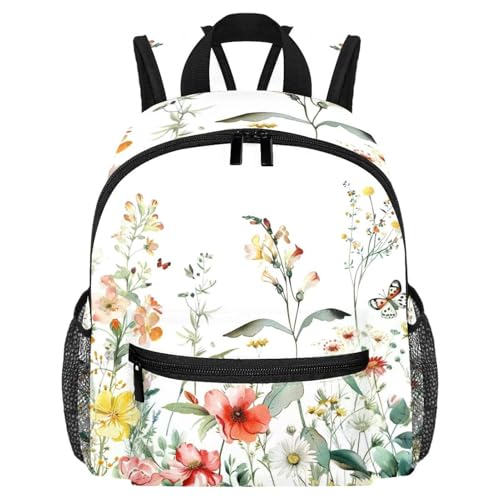 Sac à dos pour enfant imprimé floral moderne - Cartable fille maternelle 25x30 cm