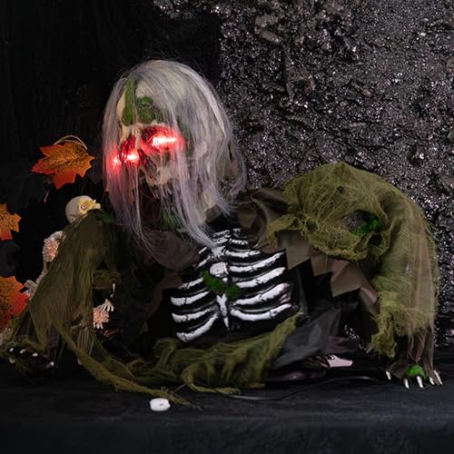 Halloween Decorations Outdoor, Animatronic Zombie Groundbreaker with Light and Sound,