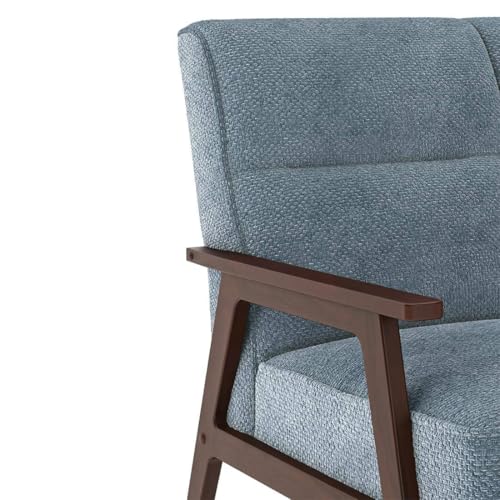 Image of Urban Ladder Logan 3 Seater Wooden Sofa in Blue Colour