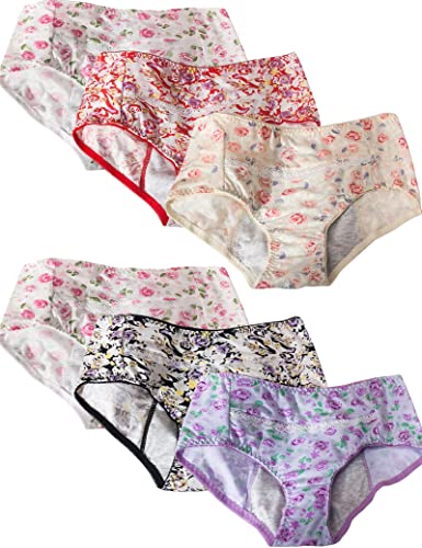 Kiench Teen Girls Period Panties No Show Leak Proof Underwear 6-Pack
