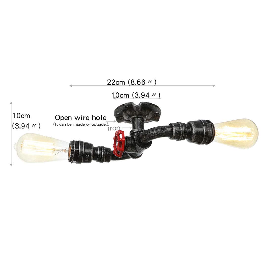 3 Way Industrial Vintage Ceiling Lights Metal Pipe Retro Loft Pendant Lamps UK E - Foto 11