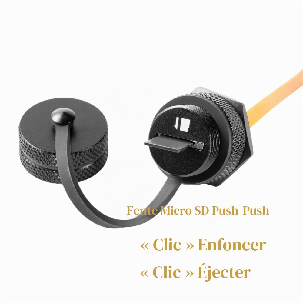 Adaptateur de câble d'extension Micro SD (TF) vers carte TF étanche - Adaptateur de carte mémoire flash pour SanDisk/Arduino/GPS/DVR/Dash Cam/tablette (alliage d'aluminium, 0,3 m)