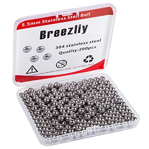 200 pcs Paint Mixing Balls Stainless Steel Mixing Agitator Balls for Mixing Model Paints，5.5mm/ 0.22”。