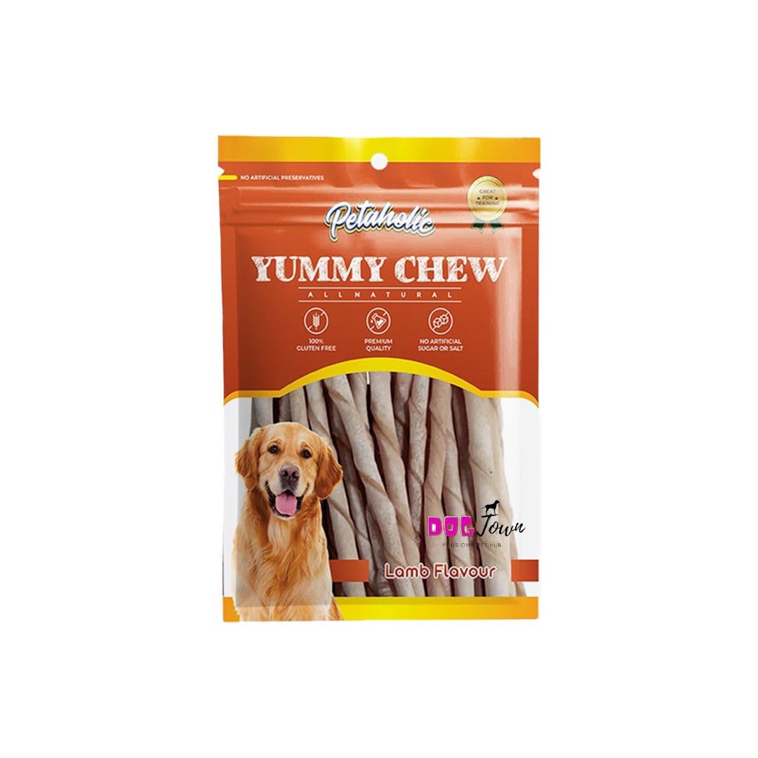 DOGTOWN Petaholic Yummy Chew Treats for Dogs - Pack of 2 | Lamb Flavoured Sticks Treats | 100% Gluten Free | No Artificial Salt or Sugar | All Natural Treat for Your Furry Friend (B0CW3753Z1) Amazon Price History, Amazon Price Tracker