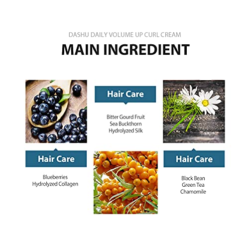Dashu Daily Volume Up Curl Cream 5.07Fl Oz – Hair Styling Cream, Curl Defining Cream, Volumizing, Add Texture, Anti Frizz Styling Cream #TOP4