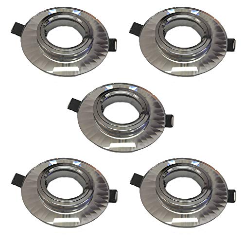 pack de 5 AROS empotrable ojo de buey redondo cristal blanco, diametro...