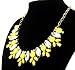 Fit&wit Chain Zircon Bib Statement Fashion Necklace Yellow