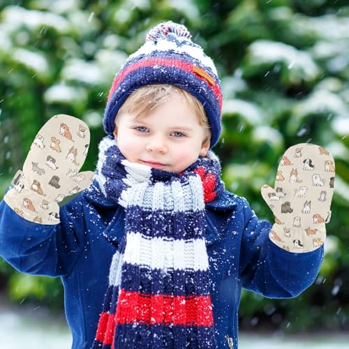 Image of Plaaee Early 1990s Pattern Kids Glove Warm Mitten Winter Favor for Toddler Boys and Girls Children Cold Weather Gloves