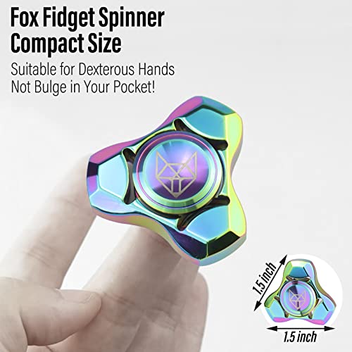 Image of FREELOVE Premium Metal Fidget Spinner for Adults, Stainless Steel Heavy Silent Spinner with Precision Bearing, Small Office Desk Toy & EDC for Stress Relief Focus ADHD, Rainbow