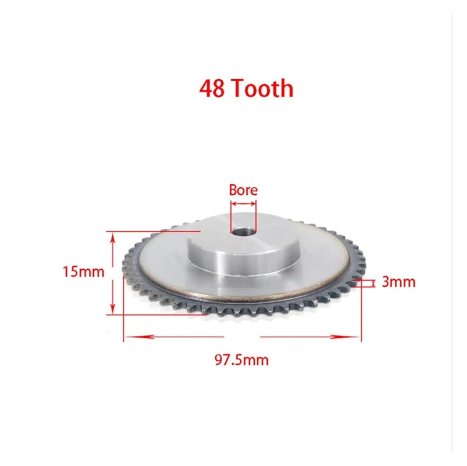 Bevel Gear Pinion Hardware Mechanical 1Pcs 48-80 Tooth 04C Chain Drive Sprocket 45# Steel Chain Gear Pitch 6.35mm Industrial Sprocket Wheel(48 Teeth)