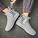 RUNMAXX Mens Fashion Walking Lace Up High Top Shoes Stylish Running Athletic Casual Sneaker Grey, 9.5