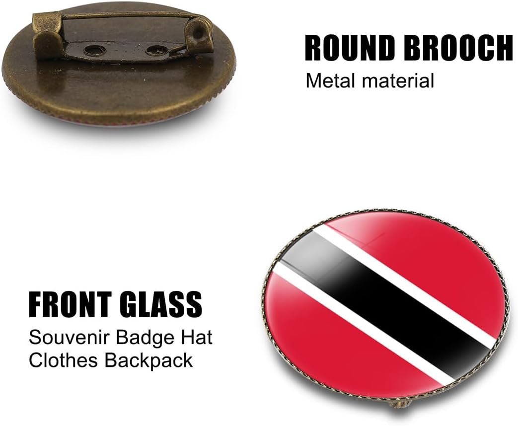 4 Pcs Trinidad and Tobago Flag Pin Round 1 Inch, Lapel Pins Souvenir Badge for Hat Clothes Backpack,Trinidad Flag Brooch Accessories Party Favors,Patriotic Pin Accessories for Men/Women - Image 3