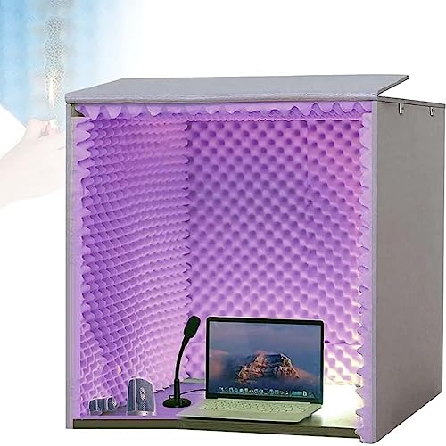 Cabine vocal pliable avec mousse absorbante violette nomade