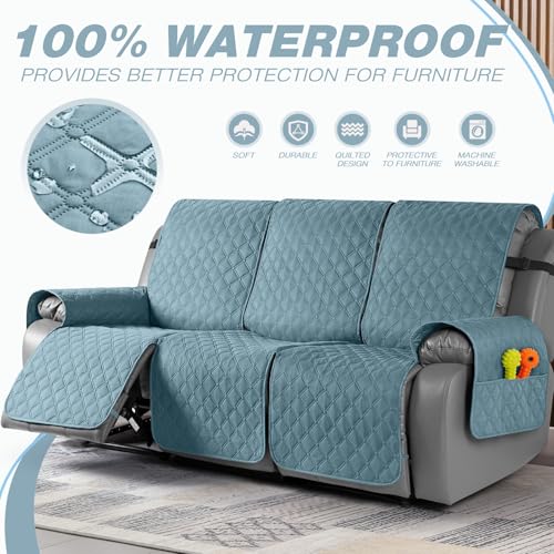 Image of TAOCOCO Waterproof Recliner Covers, Suitable for Pets and Kids(3 Seater, Sky Blue)