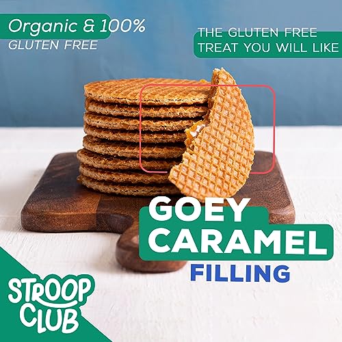 Stroop Club Gluten Free Caramel Stroopwafels - Original Dutch- Delight Caramel Waffle Cookies | Organic & 100% Gluten Free Stroopwafels - 24 Waffle Cookies (12 Pack of 2)