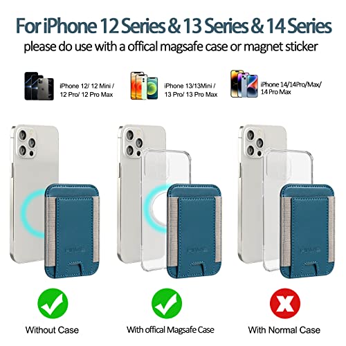 Magnetic Card Wallet Holder For Apple Magsafe, Magnetic Wallet For Iphone 12 Iphone 13/14 Magsafe Wallet, Magnetic Leather Wallet For Back Of Iphone 14/13/12 Series, Fit 6 Cards,Navy Blue #TOP5