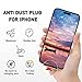 Fanoshon 4 Pack Dust Plugs Red Charging Port Protectors Covers Compatible with iPhone 14 13 12 11 Plus Pro Max iPad Airpods, Dust & Water Resistant, Wireless Charger & Phone Case Friendly, Anti Lost