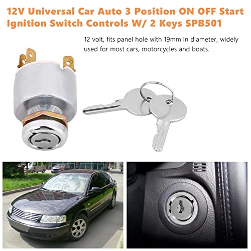 Ignition Switch, 12V Universal Car Tractor Marine mini 3 Position Boat ON OFF Start Ignition Starter switch Switches with key Waterproof Controls W/ 2 dumper Keys SPB501 for engine - Image 3