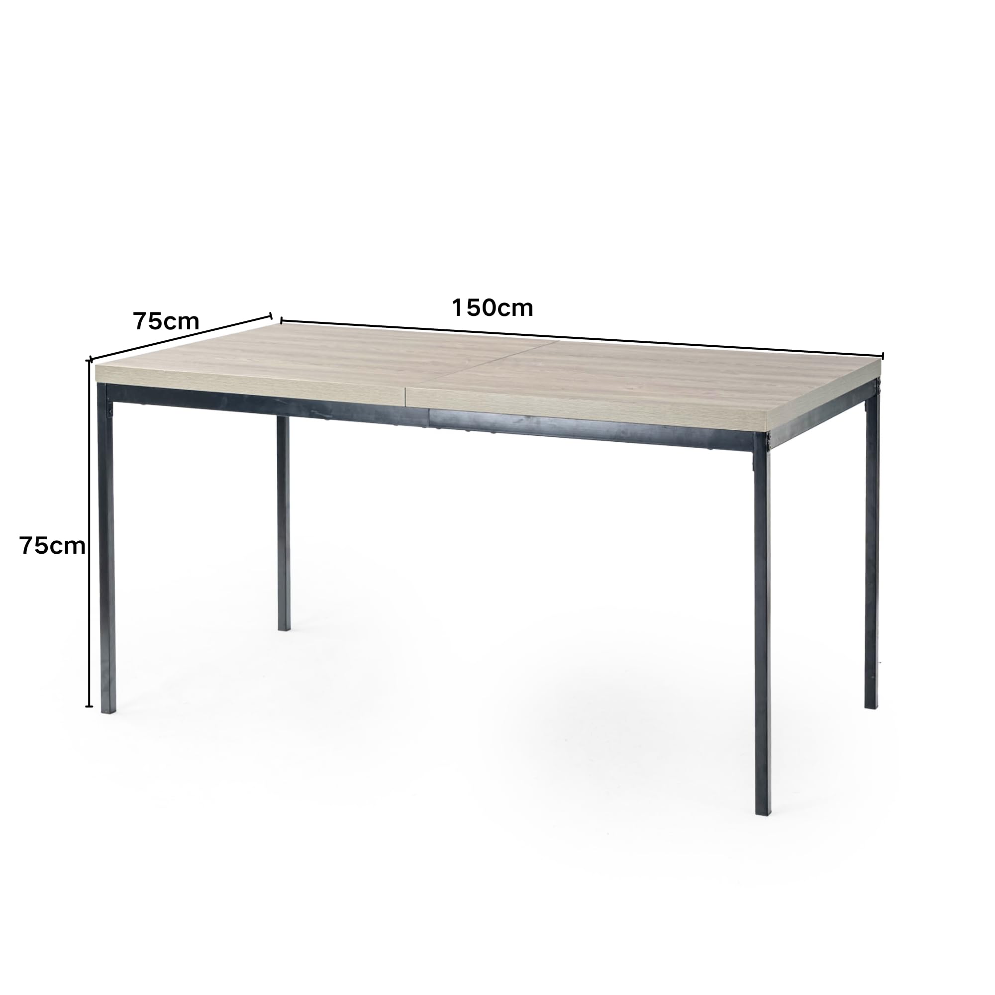 FurnitureR Tables de Cafétéria en Grise, Table de Cantine Scolaire pour 4 à 6 Personnes, Plateau en Bois Epais avec Structure Métallique, pour Les Repas et Les Réunions, 150x75x75cm