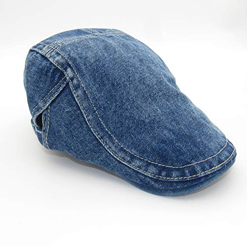 Leucos Ticte Mens Denim Cotton Newsboy Cap Gatsby Driving Hunting Outdoor Travel Cabbie Hats Blue #TOP1
