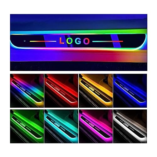 Led Car Door Sill Lights Customization LED Door Sill Pro with 7 Lighting Colors IP67 Waterproof Auto-Sensing Led Car Threshold Lights for All Car Models (Color : 2PCS Front)