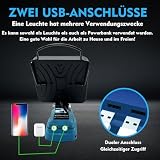 Cordless LED Work Light for 18V Battery, Two Levels Adjustable Flood Light up to 48W 4800LM Lumens with 2 USB, Job Site Lighting for Work, Camping Replace for DML816(No Battery) - 7
