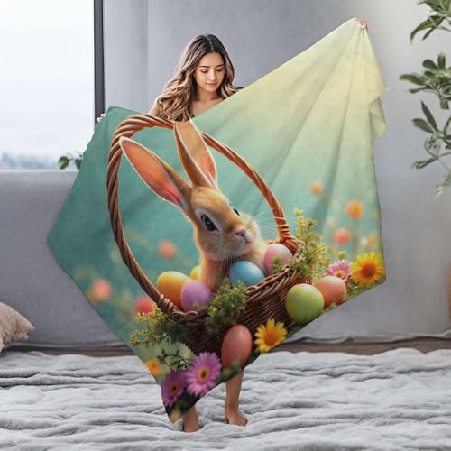 Couverture blanche lapin de Pâques pour vos soirées cocooning