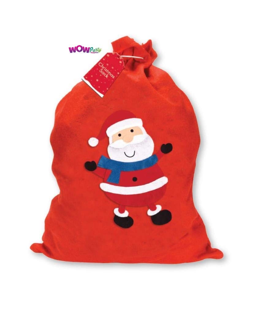 Large Christmas Gift Santa Sack-- Xmas Santa Sack with Santa on the sack