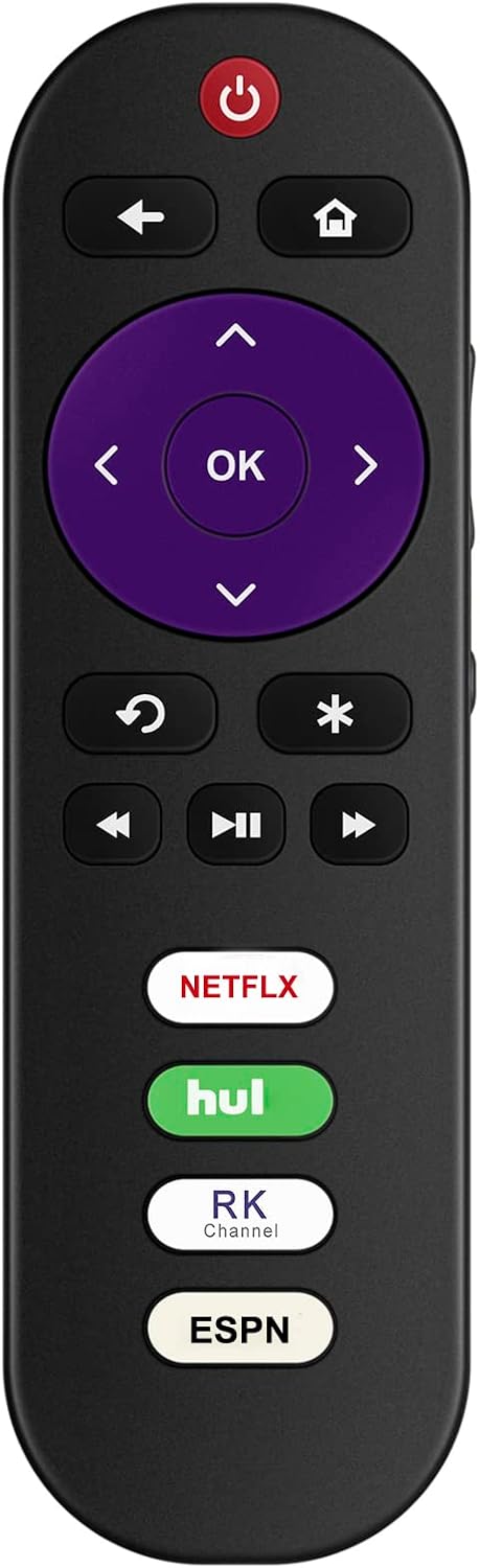 New 06-IRPT20-RRC280J Replacement Remote Control fit for TCL ROKU TV 32S325 40S325 43S325 49S325 32S327 55S401 65S401 43S403 49S403 32S3850A with Shortcut APP Keys