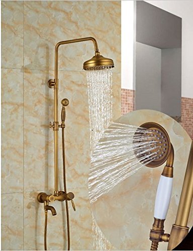 Pomme de douche pluie en laiton antique Gowe style rétro chic pour salle de bain
