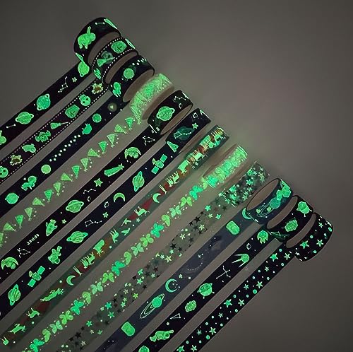 Yubx YUBX-WTYGTK-JP12 Luminous Galaxy Washi Tape Set 12 Rolls Glow In The Dark Decorative Masking Tapes thumb #3