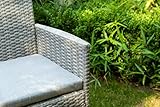 Ribelli Polyrattan Gartensitzbank mit Tisch 2-Sitzer grau Rattan Lounge - 7