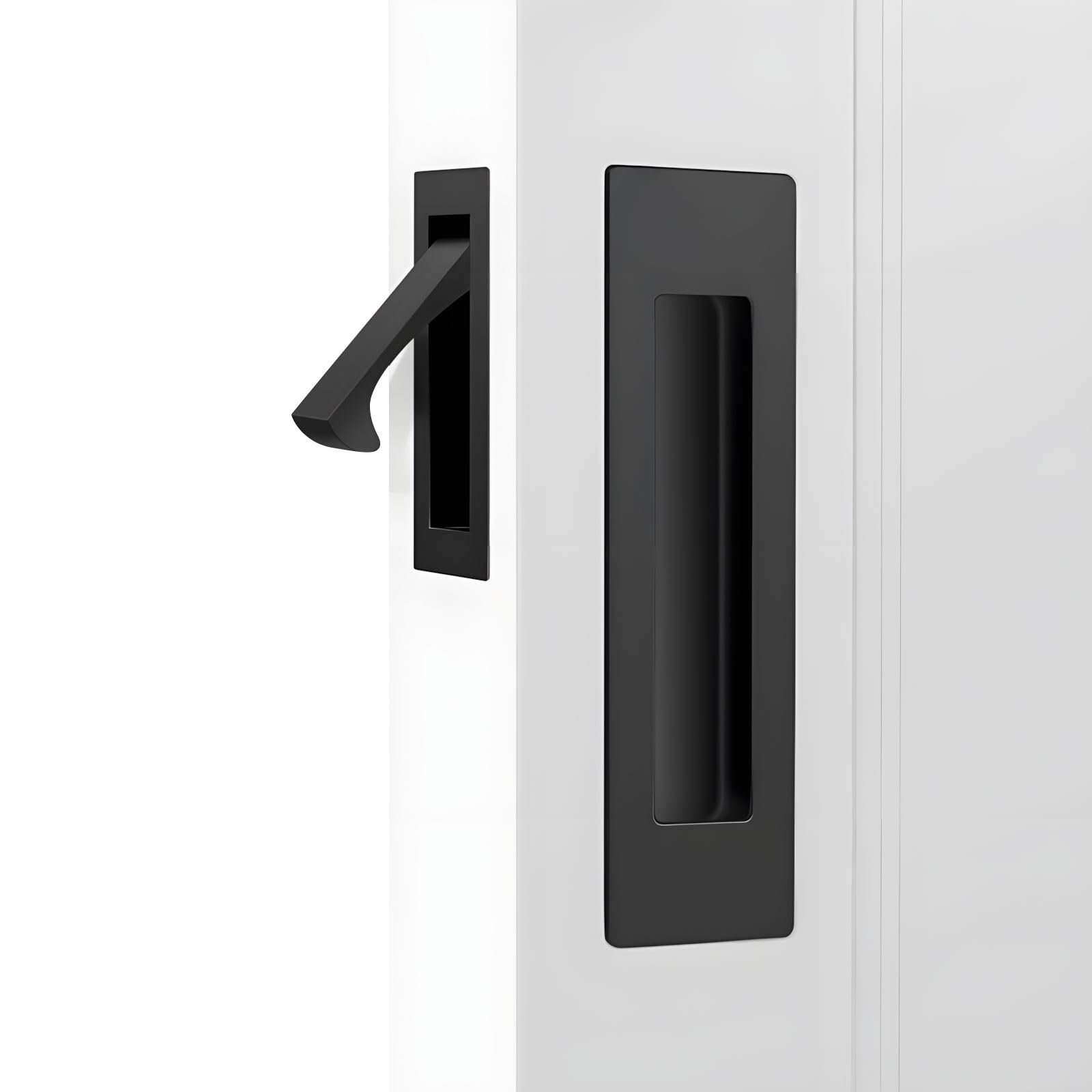 SHYYOULQE Recessed Handle Set for Interior Doors Business Use Recessed Door Pull Set