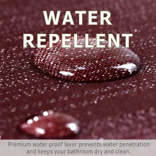 Red Glitter Shower Curtain: Burgundy Sparkle Bling Shiny Metallic Shimmer Shower Curtain for Bathroom - Image 4