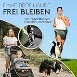 PAWZONE Futterbeutel Hunde - Leckerlibeutel für Hunde - Bauchtasche für Hunde Zubehör - Leckerlitasche für Hunde - Inkl. Reflektorband & Zusatzgurt für Flexileine (Olivgrün)