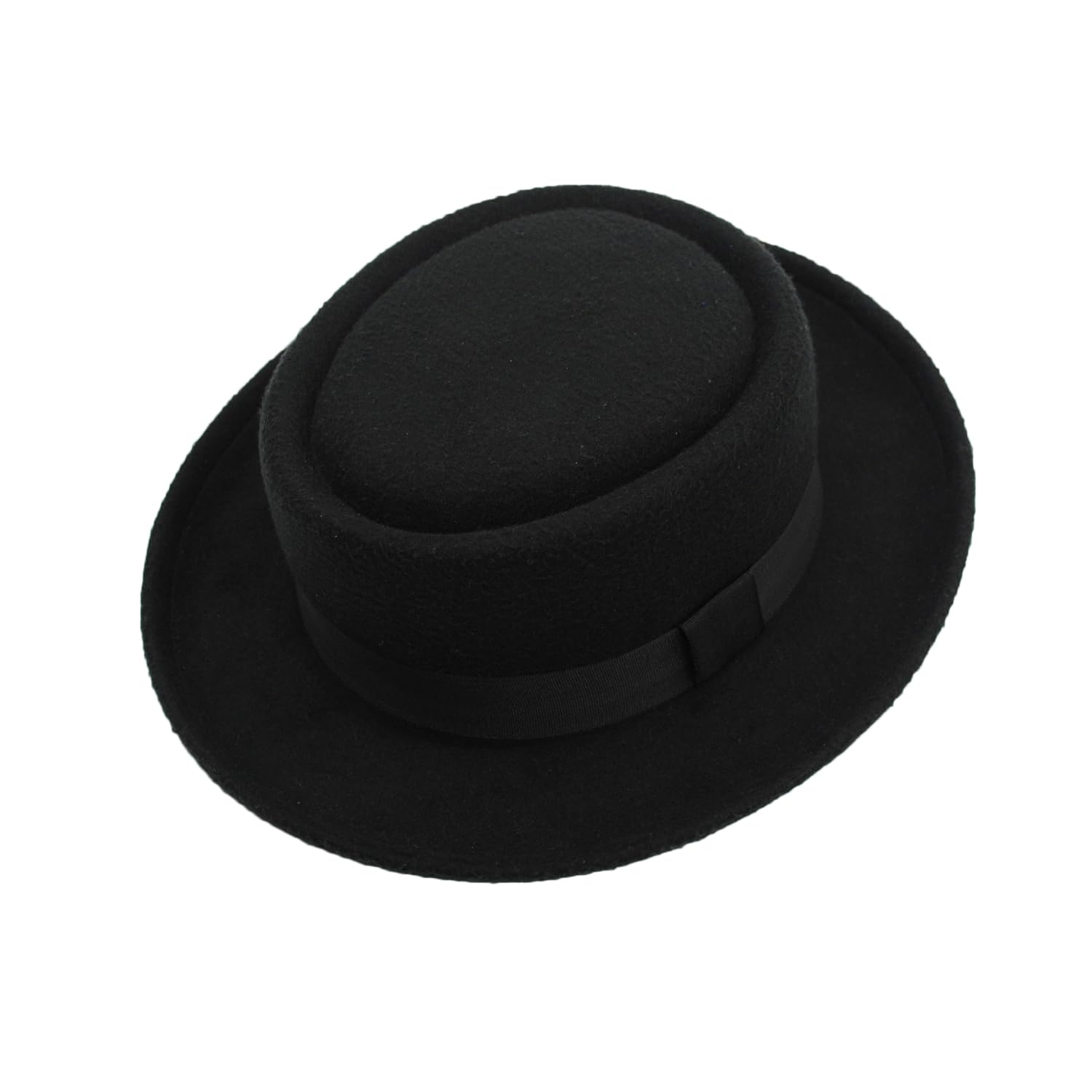Porkpie - Sombrero de pie negro para hombre, de algodón, para todas las estaciones, accesorio de disfraz casual