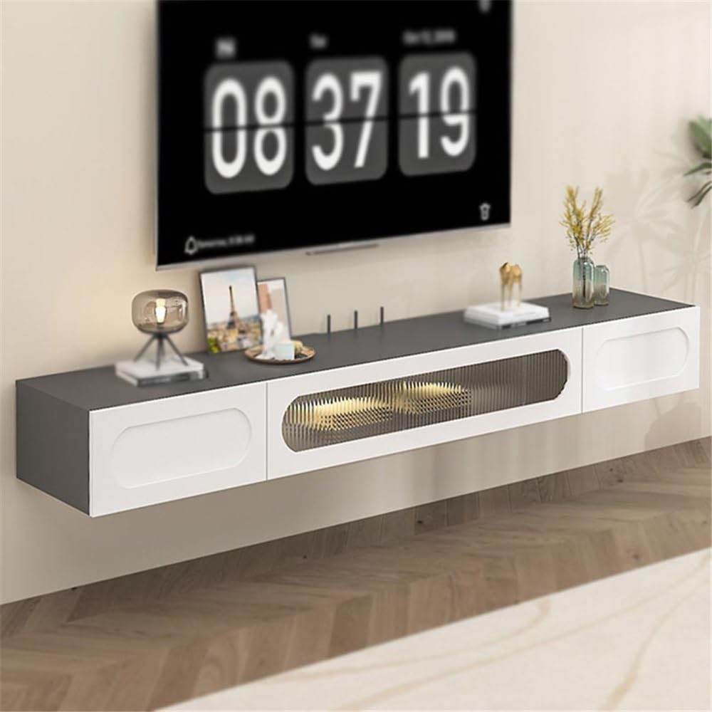 Soporte para TV Mueble de TV Flotante 180 cm, Soporte for, Estante Entretenimiento con Puertas for Sala Estar Soportes de televisión(Grande)