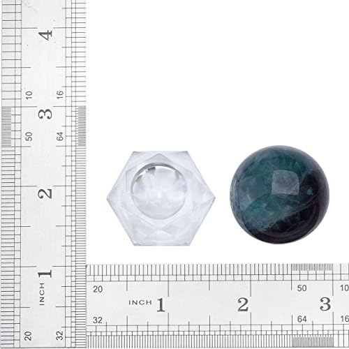 Jovivi 1.2"(30mm) Natural Dragon Blood Jasper/Fluorite Healing Crystal Gemstone Ball Divination Sphere Sculpture Figurine With Acrylic Stand