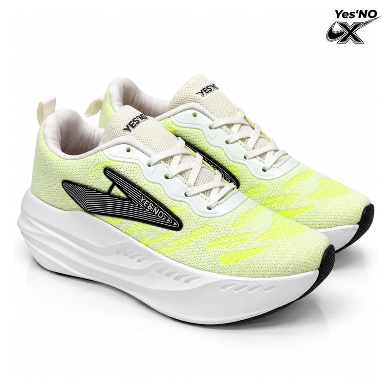 Buy Yes'No Men's Sports Running Shoes, Lime Green - Image 5
