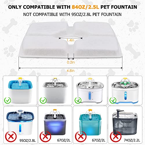 Comsmart Pet Fountain Filter Set, 8 Pack 3 Triple Filtration System Replacement Cat Water Fountain Filters & 4 Pre-Filter Sponges for 84oz/2.5L Automatic Pet Fountain Cat Water Fountain - Thumbnail 2